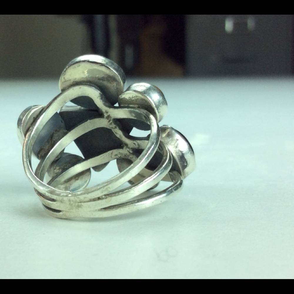 Multi gemstone silver ring - Picture 3 of 3